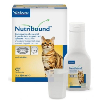 VIRBAC NUTRIBOUND smaczny roztwór doustny dla kotów 3x150ml