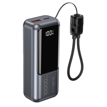 GEMBIRD POWERBANK O POJEMNOŚCI 10000MAH, WYŚWIETLACZ LCD, SZYBKIE ŁADOWANIE 20W, KOLOR SZARY