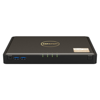 Qnap TBS-464-8G, Compact, 4 x M.2 2280 PCIe, Intel Celeron N5105/N5095 Quad Core, onboard 8GB DDR4 (not expandable), 2 x 2.5GbE, External adapter (PSU