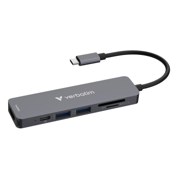 Verbatim 32156 huby i koncentratory USB 3.2 Gen 1 (3.1 Gen 1) Type-C 5000 Mbit/s Szary