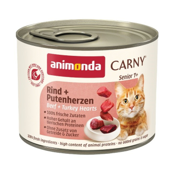 ANIMONDA Carny Senior wołowina i serca indyka - mokra karma dla kota - 200g