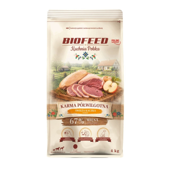 BIOFEED Kuchnia Polska karma półwilgotna kaczka 4kg