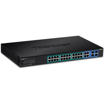 Przełącznik TRENDnet 28 portów zarządzalny Gbit PoE+ 370W WebSmart 19"