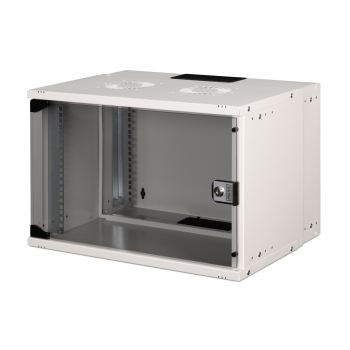 Szafa sieciowa wisząca 19" 7U, SOHO PRO 370 x 540 x 400 mm, drzwi szyba, szary, niezłożona, 60kg