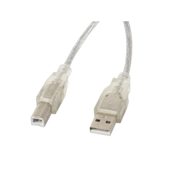 Kabel Lanberg CA-USBA-12CC-0018-TR (USB 2.0 M - USB 2.0 M; 1,8m; kolor przeźroczysty)
