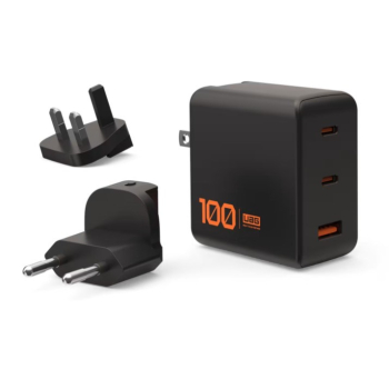 UAG SRGE Charger - ładowarka sieciowa 100W, 2x USB-C oraz USB-A, wtyczki EU, UK, US w zestawie (black)