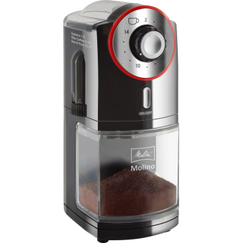 Melitta Molino 100 W Czarny, Czerwony, Stal nierdzewna