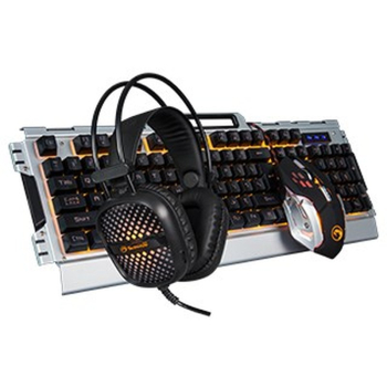 Marvo CM303 klawiatura Dołączona myszka Gaming USB Czarny, Srebrny