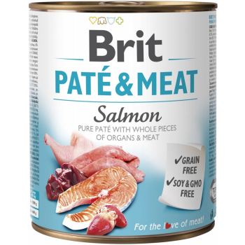 BRIT Paté & Meat z łososiem - mokra karma dla psa - 800 g