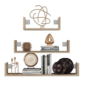 Zestaw 3 x półka wisząca MOBI 3P 80x20xH14 sonoma