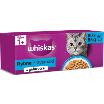 Whiskas Rybne przysmaki w galaretce mokra karma dla kota 80x85g