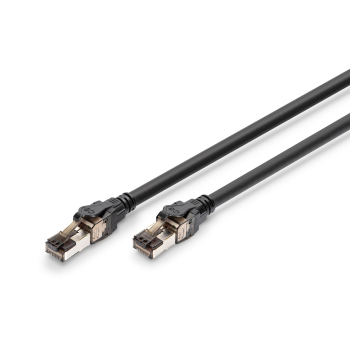 Kabel krosowy (patch cord) RJ45-RJ45, kat.8.1, S/FTP, AWG 24/7, LSOH, 5m, czarny