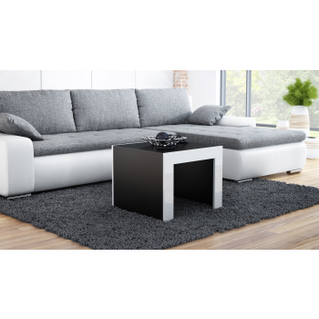 Stolik/ława TESS 60 czarny/ biały połysk