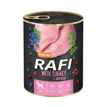 DOLINA NOTECI Rafi z indykiem, borówką i żurawiną - mokra karma dla psa - 800g