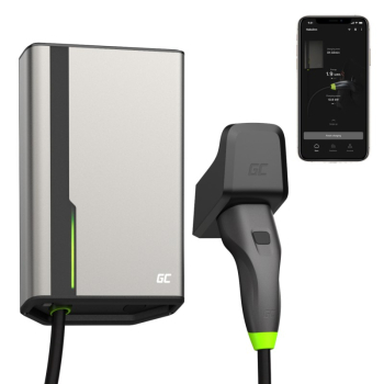 Green Cell GC HabuDen Wallbox 22kW 32A 5m Kabel Typ 2 Inteligentna Stacja Ładowania EV z Aplikacją GC App Bluetooth WiFi