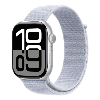 Zegarek Apple Watch Series 10 GPS 46mm Srebrna aluminiowa koperta z pętlą sportową - Blue Cloud