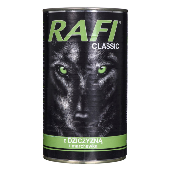 DOLINA NOTECI Rafi Classic z dziczyzną i marchewką - mokra karma dla psa - 1240g
