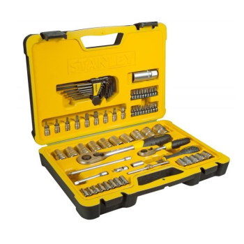 zestaw nasadek stanley 75 cz. 1/4", 1/2" mat z