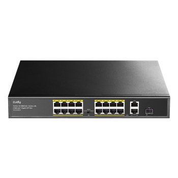 Switch CUDY FS1018PS1 16-Port 10/100M PoE+ 190W 2xGbE 1xSFP