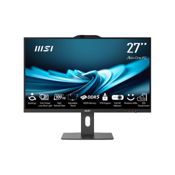 MSI AIO PRO AP272P 14M-886XEU i7-14700 27" IPS LED FHD Non-Touch Anti-Glare 16GB SSD1TB M.2 AX211 WiFi 6E NoOS Black / without mouse and keyboard/