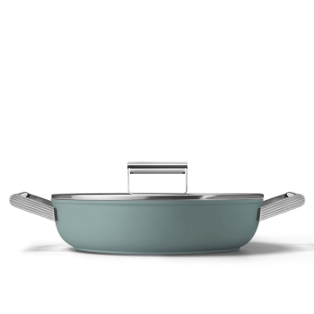 Smeg DPF2812EGM Pfanne, 28 cm, Keramik, Edelstahlgriffe, Smaragdgr?n
