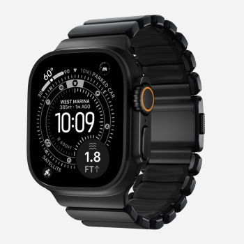 NOMAD Stratos Band - tytanowa bransoleta do Apple Watch 49mm z FKM (black titanium, black FKM)