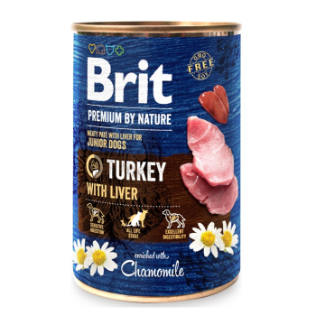 BRIT PREMIUM BY NATURE TURKEY&LIVER - mokra karma dla szczeniaka - 400g