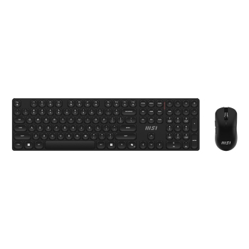 MSI FORGE K210 WIRELESS COMBO klawiatura Dołączona myszka Dom/Biuro USB QWERTY US English Czarny