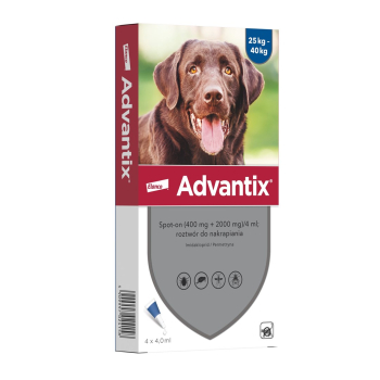 Advantix - Krople przeciw kleszczom dla psa L - 4 x 4 ml