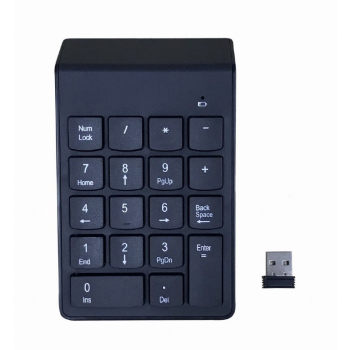 GEMBIRD KLAWIATURA NUMERYCZNA BEZPRZEWODOWA KPD-W-02 US LAYOUT, 18 KLAWISZY, CZARNA