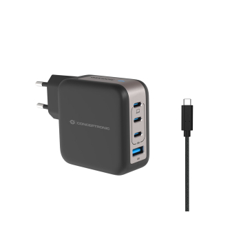 CONCEPTRONIC Ładowarka 4Port GaN 3xUSB-C/1xA 100WPD3.0/PPS sw