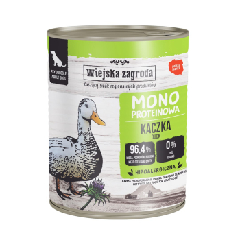 Wiejska Zagroda Karma mokra dla psa Monobiałkowa Kaczka (dorosły) 800g