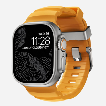 NOMAD Rocky Point Band - pasek do Apple Watch 46mm/49mm z FKM oraz tytanu (sol, natural hardware)