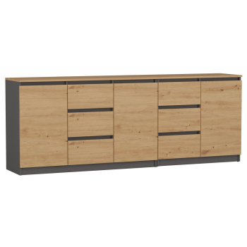 Komoda COSTA 1D3S+2D3S antracyt/artisan