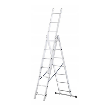 AwTools drabina aluminiowa 3x9 stopni 150kg adaptacja na schody