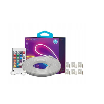 Taśma LED Vention Silicone Neon z pilotem IR i zasilaczem DC 12V 5m