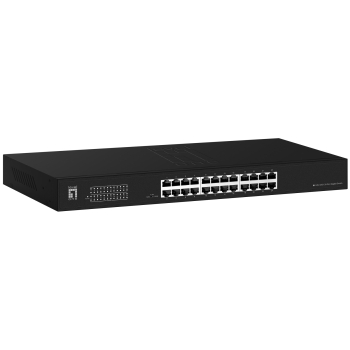 LevelOne Switch 24x GE GEU-2431 19\" Rack Mount Kit Nie zarządzany Gigabit Ethernet (10/100/1000) 1U Czarny