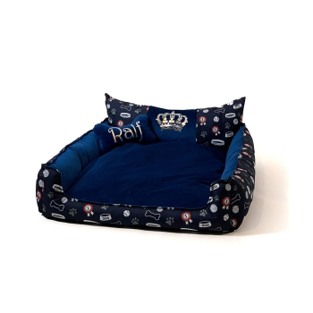 GO GIFT Korona Legowisko dla psa i kota XXL - granatowy - 110x90x18 cm