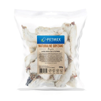 PETMEX Łapki królicze z futrem gryzak przysmak dla psa 500g