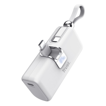 Kieszonkowy powerbank TRUST Pacto 5000 mAh biały