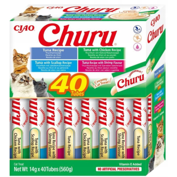 INABA CHURU Varietes Tuńczyk Owoce m- kot 40x14 g