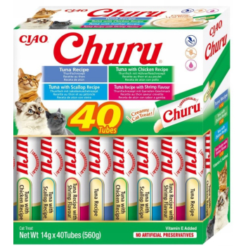 INABA CHURU Varietes Tuńczyk Owoce m- kot 40x14 g