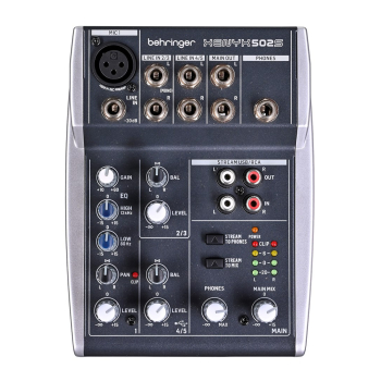 Behringer 502S - 5-kanałowy kompaktowy mikser analogowy z interfejsem USB zaprojektowany specjalnie do obsługi podcastów, streamowania oraz nagrywania