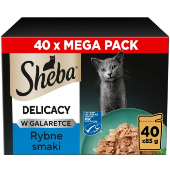 Sheba Delicacy Rybne Smaki w Galaretce Mokra Karma Dla Kota 40x85g