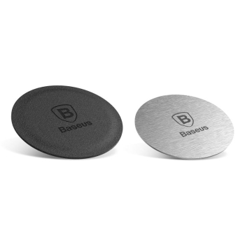 Blaszki Baseus Magnet Iron Suit do uchwytów magnetycznych samoprzylepne - srebrna i czarna (2 szt.)