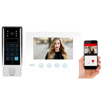 WIDEODOMOFON EURA VDP-90A3 DELTA + biały monitor TUYA