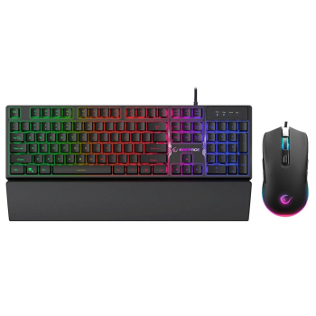 RAMPAGE FORTUNA ZESTAW GAMINGOWY KLAWIATURA Z PODKŁADKĄ I MYSZ 12800 DPI BLK