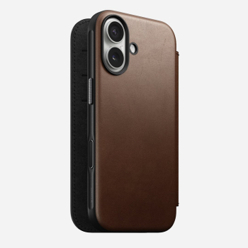 NOMAD Modern Leather Folio - skórzane etui do iPhone 17 kompatybilne z MagSafe (brown) [go]
