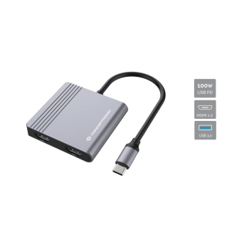Conceptronic DONN13G stacja dokująca Przewodowa USB 3.2 Gen 1 (3.1 Gen 1) Type-C Szary