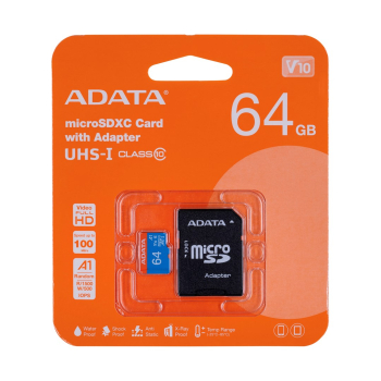 Karta pamięci ADATA PREMIER AUSDX64GUICL10A1-RA1 (64GB; Class 10; Adapter)